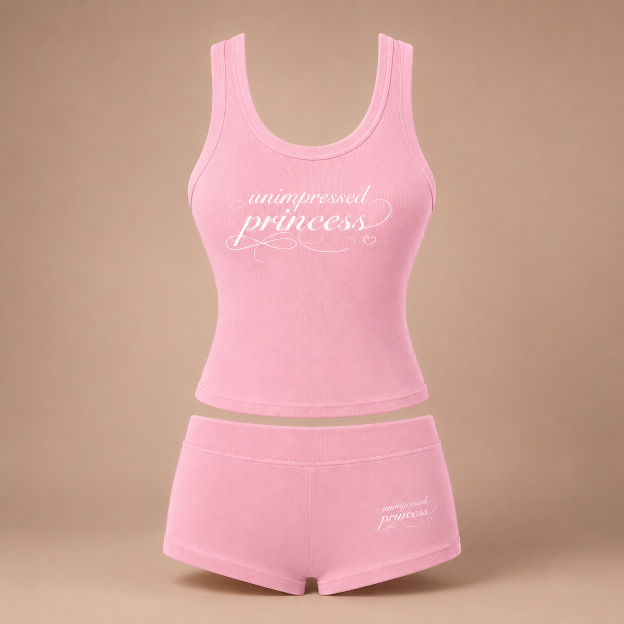 BABY PINK UNIMPRESSED SHORT SET