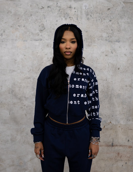 LOGO FITTED ZIP-UP HOODIE