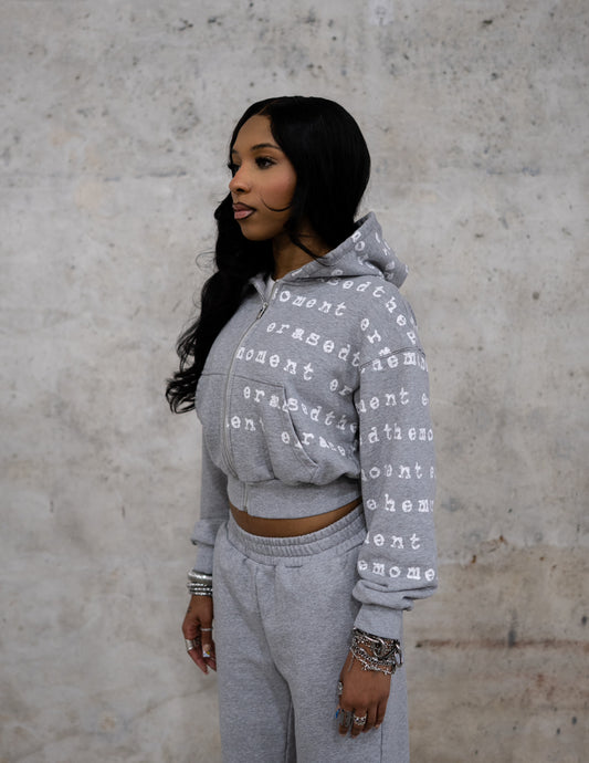 LOGO FITTED ZIP-UP HOODIE